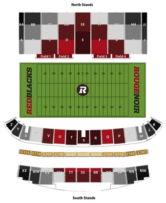 TD Place Seating Charts